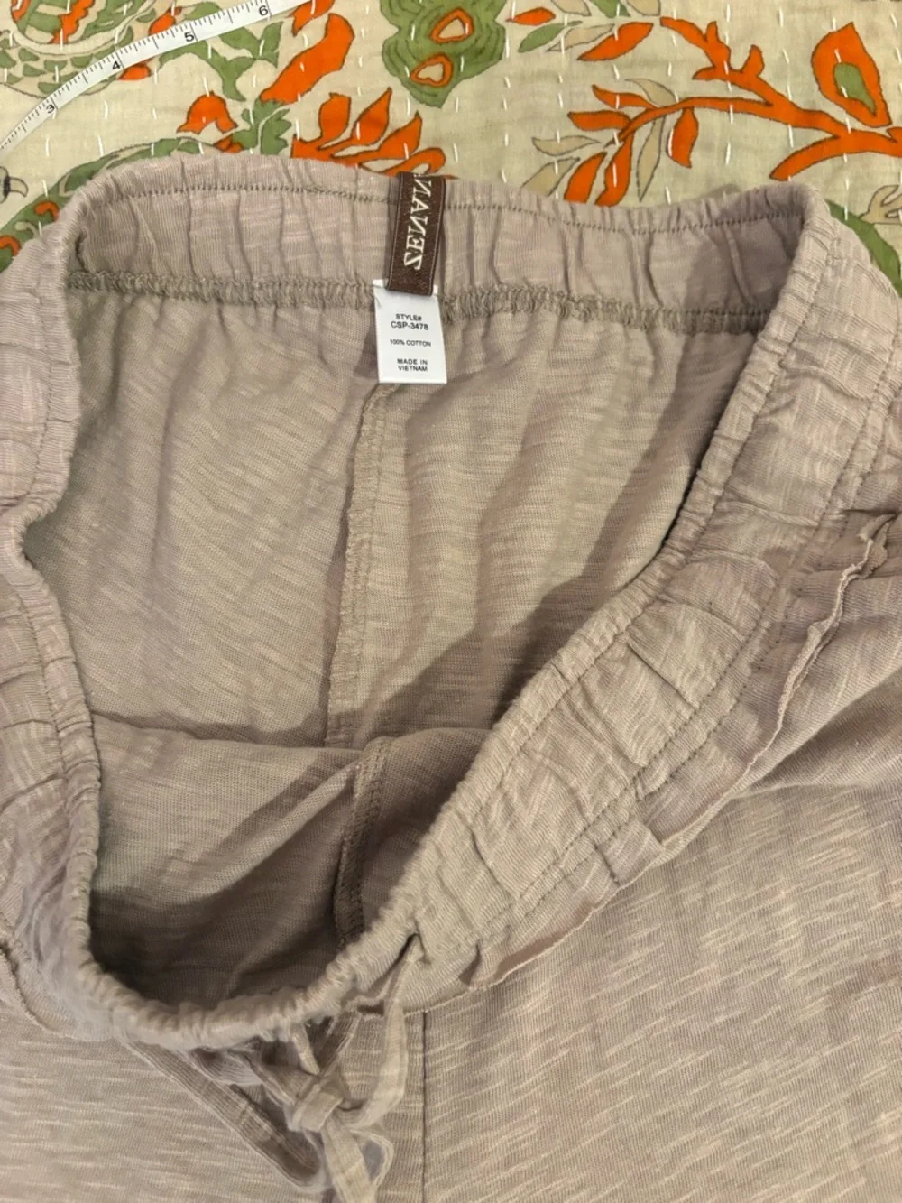 Zenana 100% cotton Taupe Two-Piece Lounge Pantsuit - Picture 7 of 15